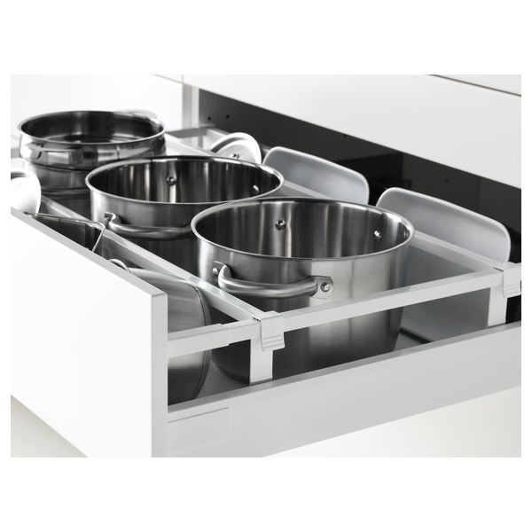 Напольный шкаф, 4 фронтальных панели, 4 ящика МЕТОД / МАКСИМЕРА, черный, Веддинге серый - фото 2