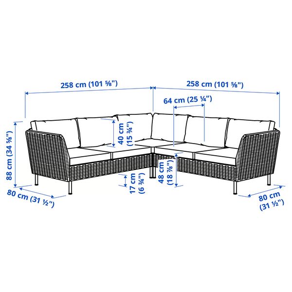 VITTSKÄR ВИТТСКЭР - схема-чертеж с размерами