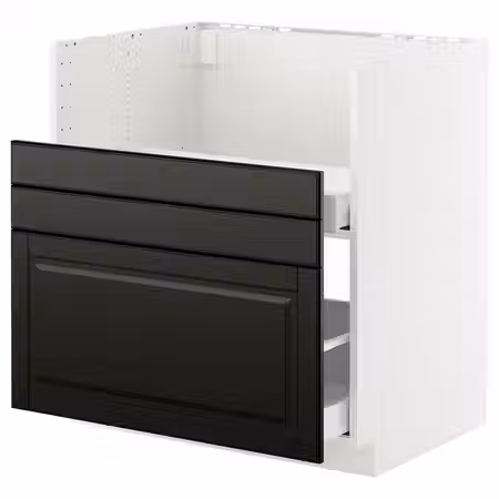 METOD / MAXIMERA Шкаф для мойки ТАЛЛШЁН - белый/Bodbyn чёрный 80x60 см