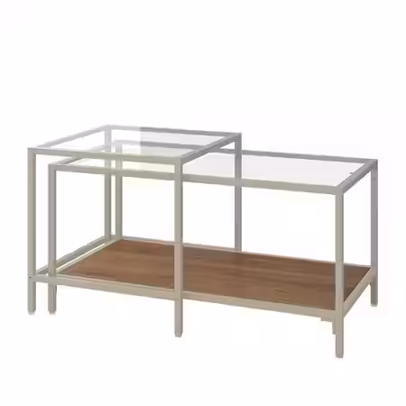 VITTSJÖ Комплект столов, 2 шт - светло-бежевый/стекло 90x50 см