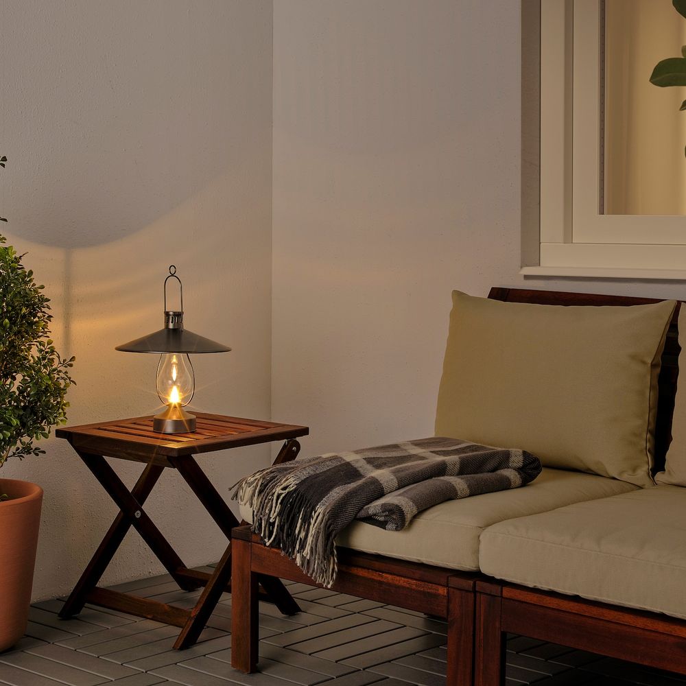 Светодиодный фонарь, с батарейным питанием/для сада черный IKEA STRÅLA СТРОЛА 004.739.90 - фото 1