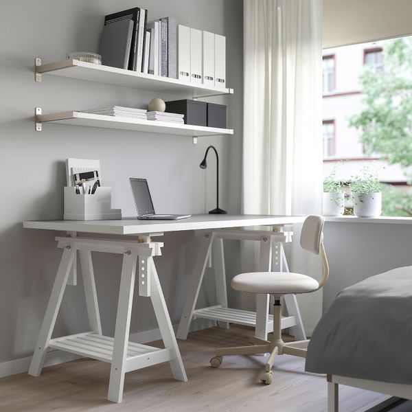 Стол, светло-серый, белый 150x75 см IKEA LINNMON ЛИННМОН / FINNVARD ФИНВАРД 193.313.59 - схема-чертеж с размерами