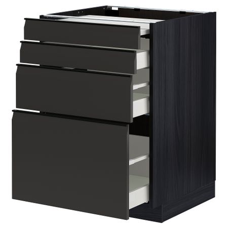 Напольный шкаф с выдвижной панелью, 3 ящиками IKEA METOD МЕТОД, MAXIMERA МАКСИМЕРА 194.952.56