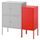 Комбинация шкафов, серый/красный 95x35x92 см IKEA LIXHULT ЛИКСГУЛЬТ 192.791.82