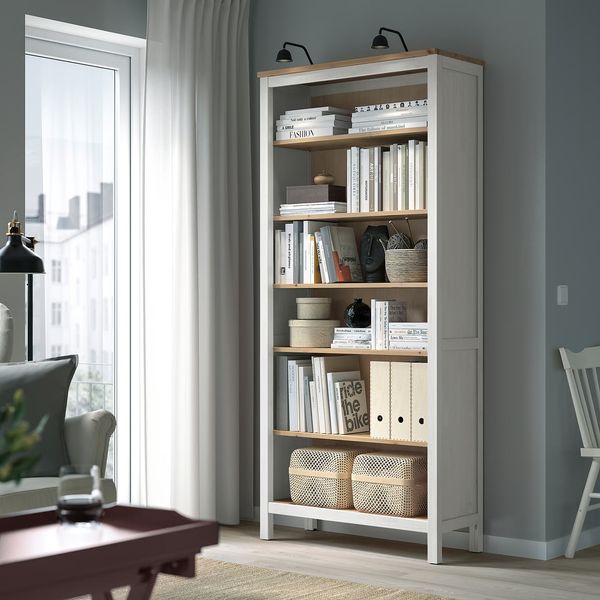 HEMNES Стеллаж - белая морилка/светло-коричневый 90x197 см - фото 6