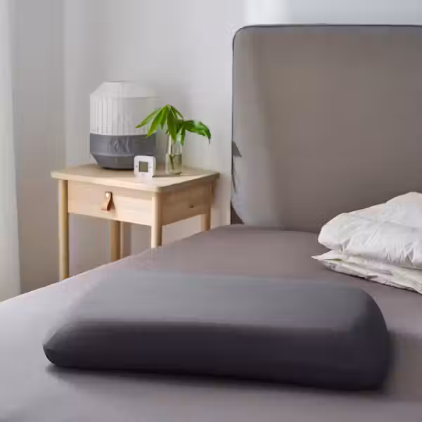 TÖCKENFLY ТЁККЕНФЛЮ Наволочка для эргоном подушки - серый 29x43 см - фото 4