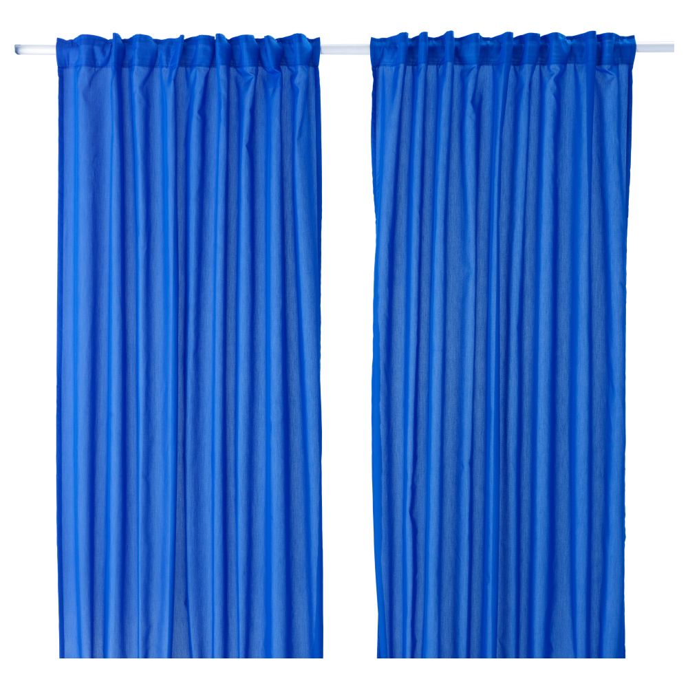 Гардины, 1 пара ВИВАН, темно-синий (145x300 см) - фото 1