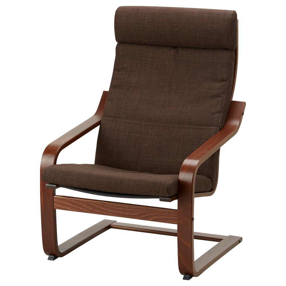 Кресло ПОЭНГ, классический коричневый, Шифтебу коричневый - схема-чертеж с размерами