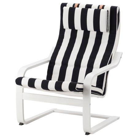 Кресло ПОЭНГ, белый, Стенли черный/белый