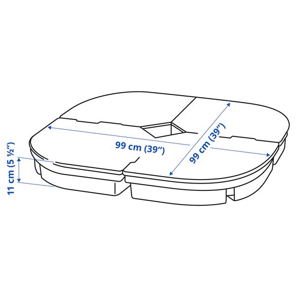 Опора зонта от солнца, темно-серый IKEA SVARTÖ СВАРТО 102.853.28 - схема-чертеж с размерами