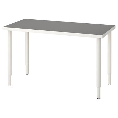 Стол, светло-серый, белый 120x60 см IKEA LINNMON ЛИННМОН / OLOV ОЛОВ 293.313.06
