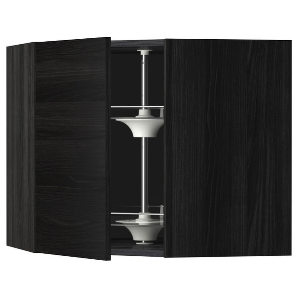 Угловой навесного шкаф с вращающейся секц, черный, Тингсрид черный 68x60 см IKEA МЕТОД 792.334.26 - схема-чертеж с размерами