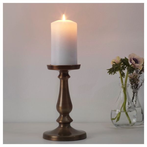 Подсвечник для формовой свечи ЭРСЕТТА, желтая медь (21 см) - фото 2