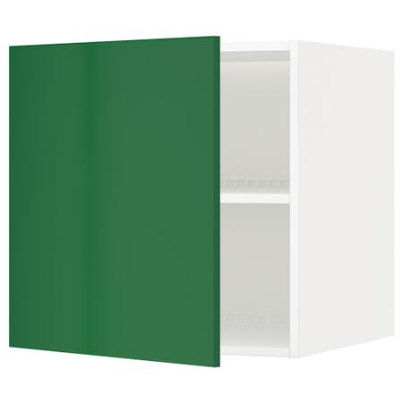 Верхний шкаф на холодильник, морозильник МЕТОД, белый, Флэди зеленый