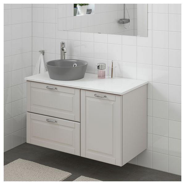 Шкаф со столешницей 40см раковина ГОДМОРГОН/ТОЛКЕН / КАТТЕВИК, серый - схема-чертеж с размерами