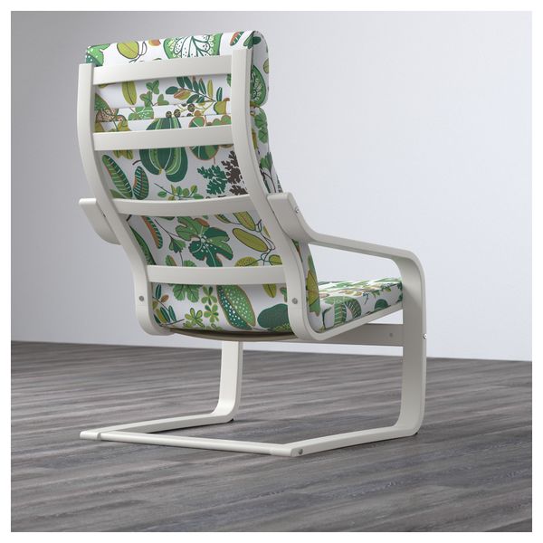 Кресло ПОЭНГ, белый, Симмарп зеленый - фото 3