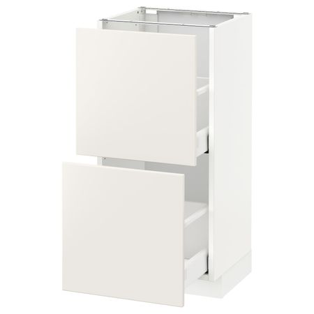 Напольный шкаф с 2 ящиками, белый/Веддинге белый 40x37 см IKEA METOD МЕТОД / MAXIMERA МАКСИМЕРА 792.347.94