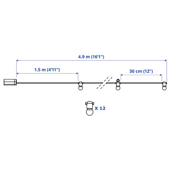 IKEA в интерьере - схема-чертеж с размерами