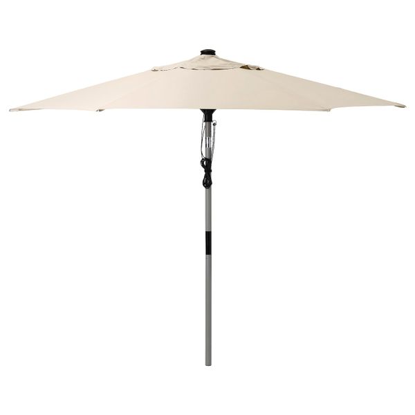 Зонт от солнца, серый под дерево/бежевый 300 см IKEA BETSÖ БЕТСО / LINDÖJA ЛИНДЭЙА 193.247.35 - фото 1