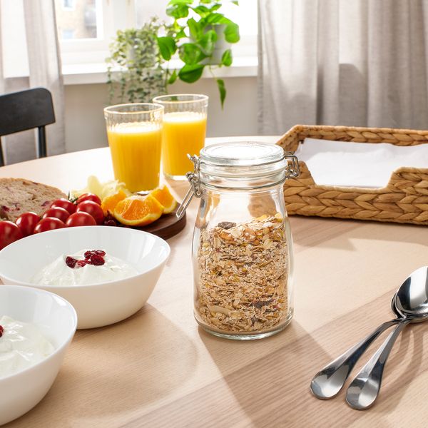 Банка с крышкой, в форме бутылки, прозрачное стекло, 0.4 л IKEA KORKEN КОРКЕН 905.413.67 - фото 3