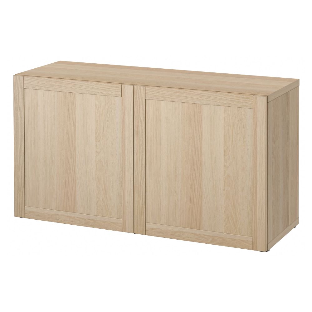 Стеллаж с дверьми БЕСТО, Ханвикен под беленый дуб (120x40x64 см) - схема-чертеж с размерами