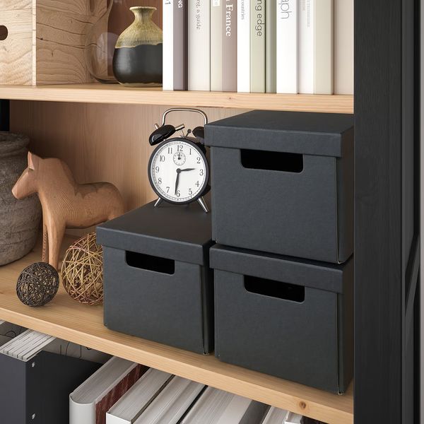 HEMNES Стеллаж - черно-коричневый/светло-коричневый 90x197 см - схема-чертеж с размерами