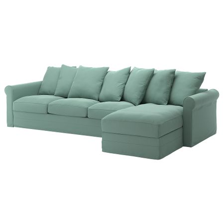 4-местный диван с козеткой, Ljungen светло-зеленый IKEA GRÖNLID 594.088.46