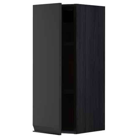 Навесной шкаф с полками, черный, Upplöv матовый антрацит, 30x80 см IKEA METOD МЕТОД 794.952.82