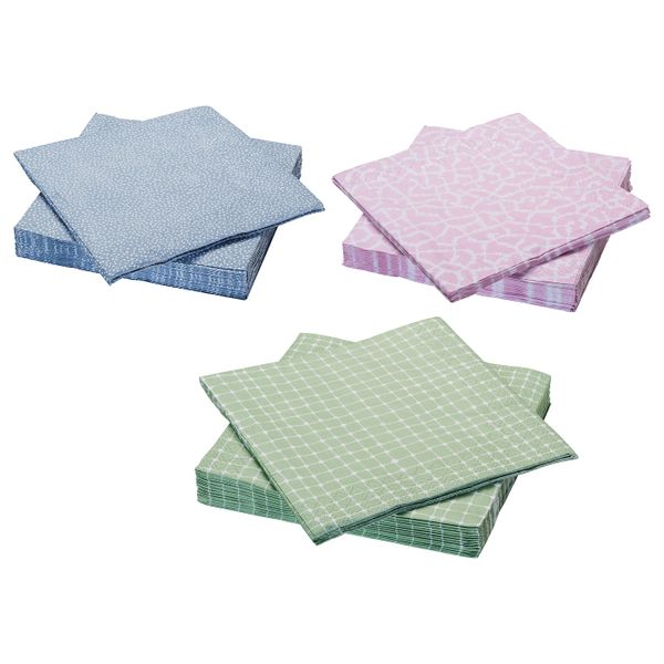 Салфетка бумажная, разные цвета 33x33 см IKEA ЭНТУЗИАЗМ 804.389.88 - схема-чертеж с размерами