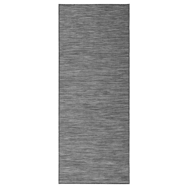 Ковер безворсовый, для дома/улицы ХОДДЕ, серый, черный (80x200 см) - фото 1