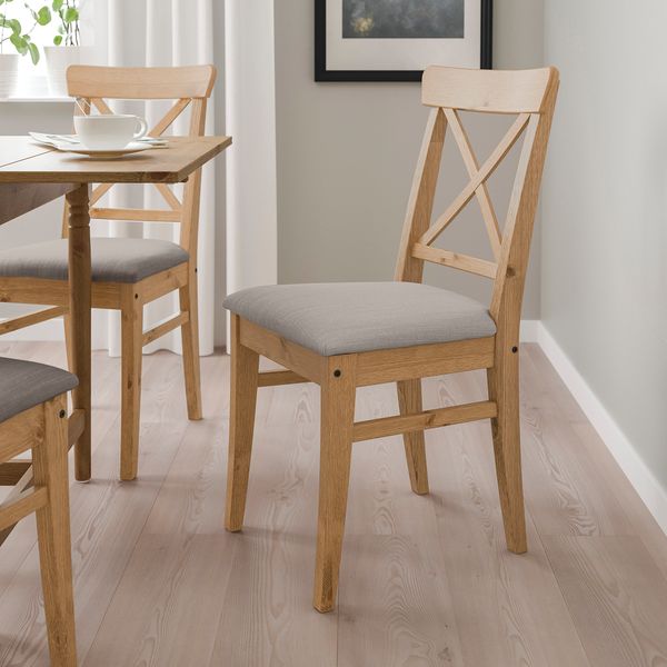 Стул, морилка, антик, Nolhaga серо-бежевый IKEA INGOLF ИНГОЛЬФLF ИНГОЛЬФ 804.730.76 - фото 5