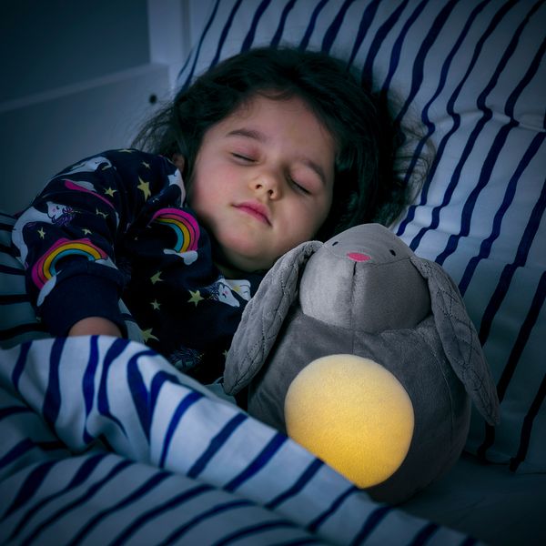 Светодиодный ночник-мягкая игрушка, 19 см, серый кролик с батарейным питанием IKEA PEKHULT ПЕКХУЛЬТ 504.700.03 - фото 3