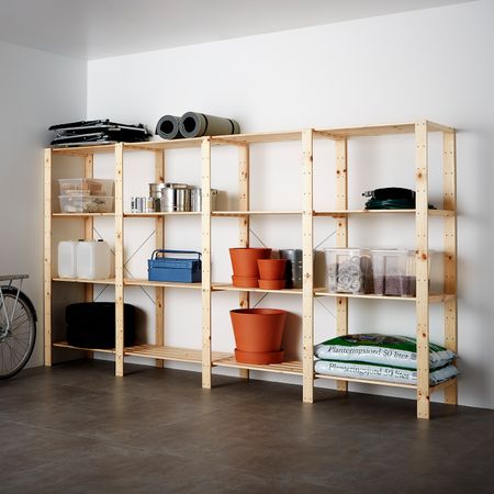 4 секции/полки, хвойное дерево 307x50x171 см IKEA HEJNE ХЕЙНЕ 992.274.48