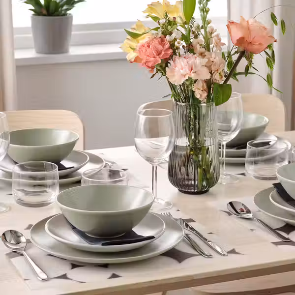 VÅRKLYNNE ВОРКЛЮННЕ Салфетка под приборы - с рисунком чёрный/белый 36x29 см - схема-чертеж с размерами