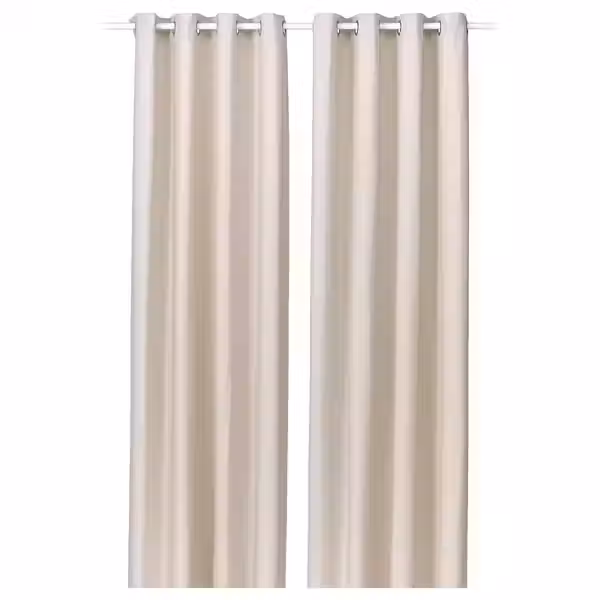 GINSTMOTT ГИНСТМОТТ Гардины, 2 шт. - бежевый/с петельками 145x300 см - фото 1
