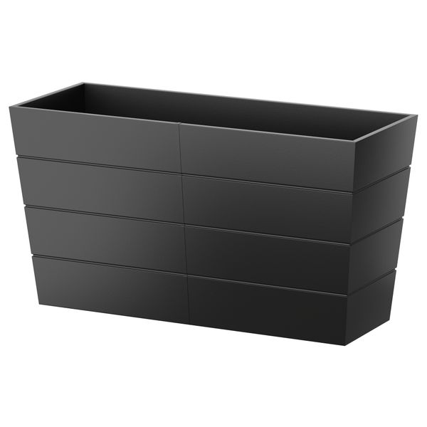 Горшок цветочный ГРЭСЕТ, для сада, черный (72x25 см) - схема-чертеж с размерами