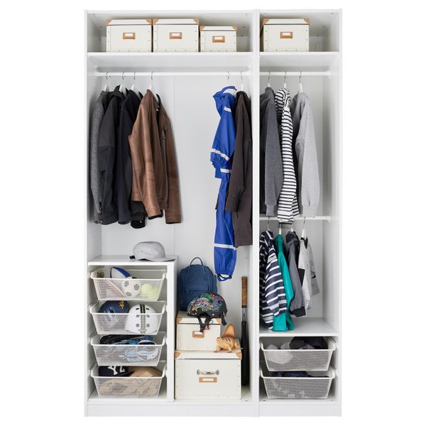 Гардероб, белый, Гримо белый 150x60x236 см IKEA ПАКС 992.488.32 - фото 3