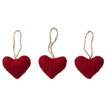 Украшение подвесное ВИНТЕР 2016, сердце, текстиль красный