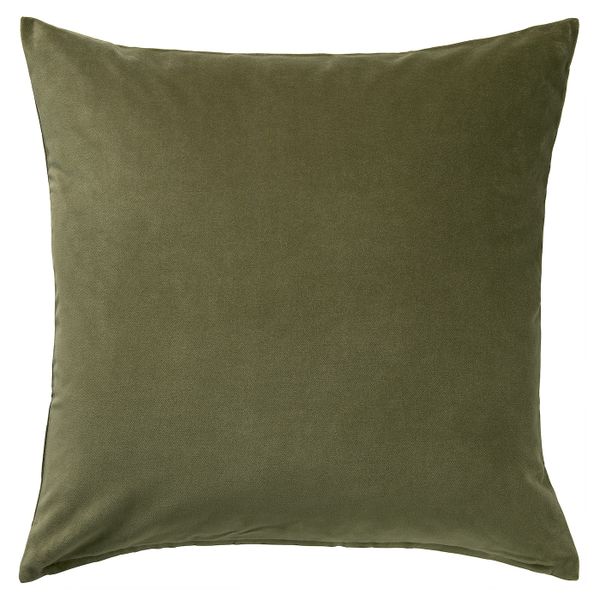 Чехол на подушку, оливково-зеленый 50x50 см IKEA SANELA САНЕЛА 604.792.01 - фото 1