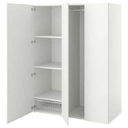 PLATSA Гардероб с 3 дверцами - белый/Fonnes белый 140x57x181 см