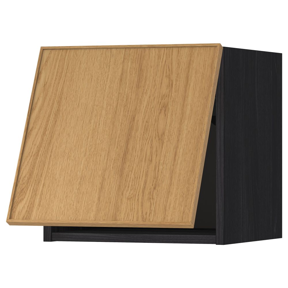 Горизонтальный навесной шкаф МЕТОД, черный, Экестад дуб - схема-чертеж с размерами