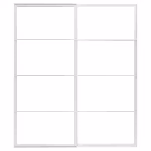 PAX Рама д/раздв дврц, с направл, 2 шт - белый 200x236 см - схема-чертеж с размерами