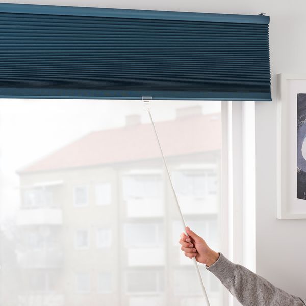 Затемняющие сотовидные жалюзи, синий, 100x155 см IKEA HOPPVALS ХОППВАЛС 104.510.25 - фото 7