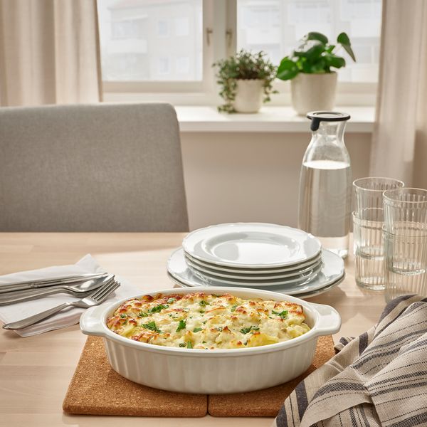 Форма для духовки, овал, белый с оттенком, 32x21 см IKEA POETISK 805.138.74 - фото 4