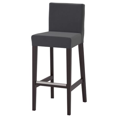 Стул барный ХЕНРИКСДАЛЬ, коричнево-чёрный, Дьюпарп темно-серый (74 см)