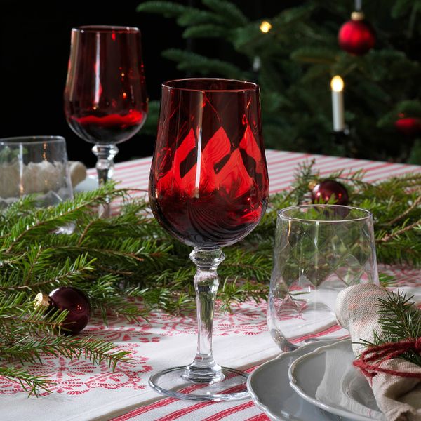 Бокал для вина, прозрачное стекло/красный 33 сл IKEA VINTER 2020 ВИНТЕР 2020 804.725.57 - схема-чертеж с размерами