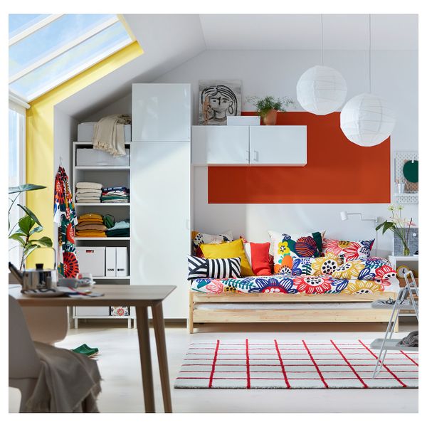 Ковер, длинный ворс, белый, красный 200x200 см IKEA SIMESTED СИМЕСТЕД 004.351.92 - схема-чертеж с размерами