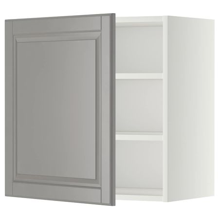 Шкаф навесной с полкой, белый/Будбин серый 60x60 см IKEA METOD МЕТОД 792.276.61