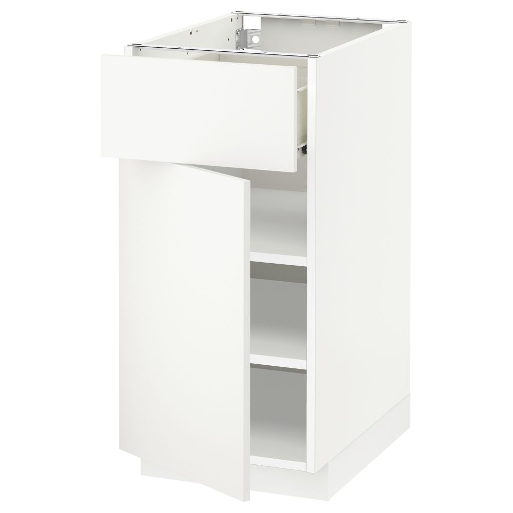 Напольный шкаф с ящиком, дверью МЕТОД / ФОРВАРА, белый, Хэггеби белый - схема-чертеж с размерами