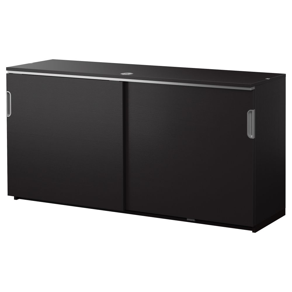 Шкаф с раздвижными дверцами ГАЛАНТ, черно-коричневый (160x80 см) - фото 1